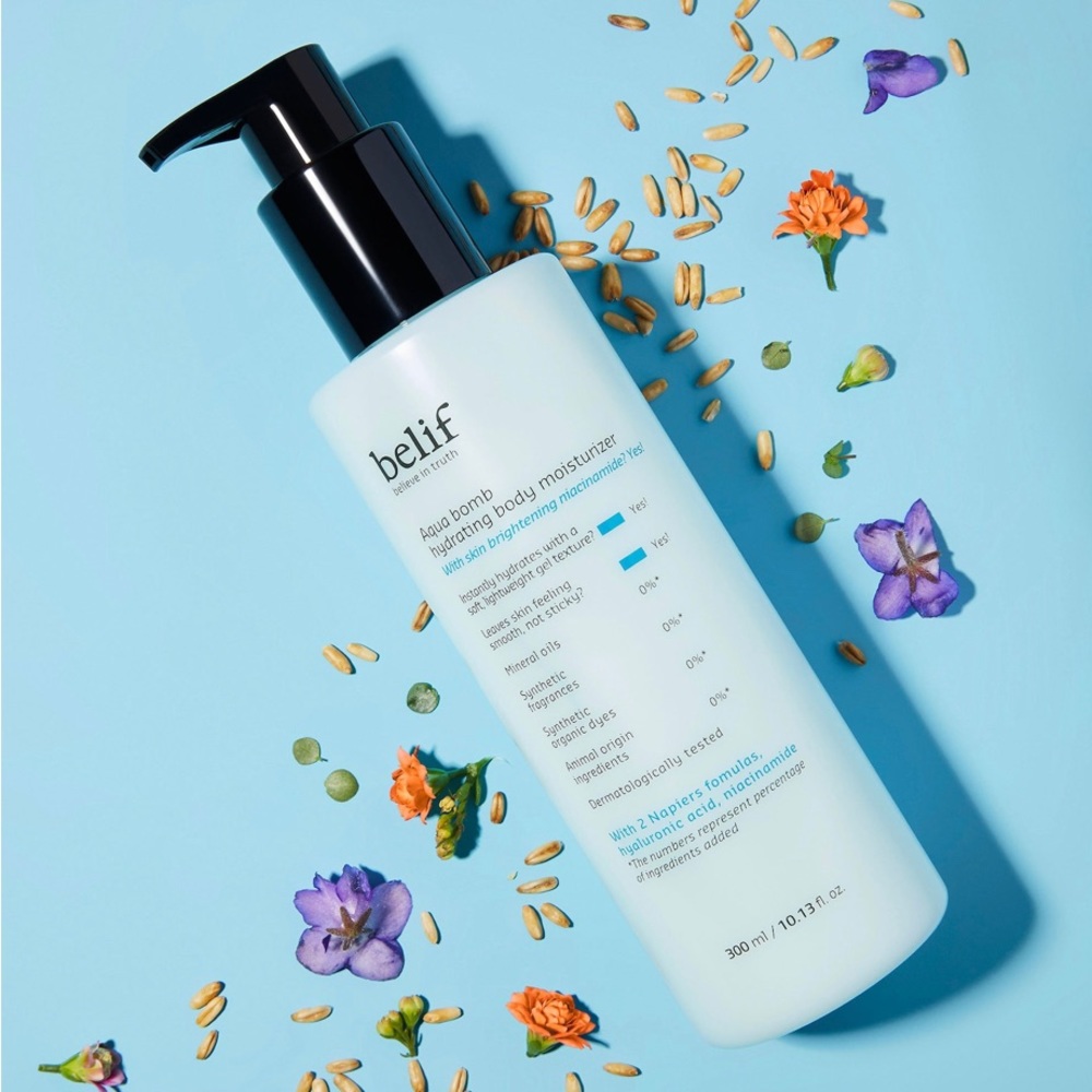 BELIF AQUA BOMB HYDRATING BODY MOISTURIZER WITH NIACINAMIDE AND HYALURONIC ACID